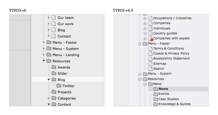 TYPO3 Page tree